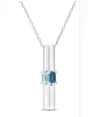 Miadora 4/5ct TGW Blue Sky Blue Topaz London Drop Necklace Sterling Silver 18in